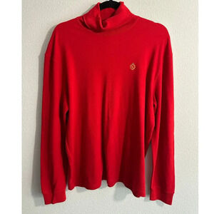Vintage Ralph Lauren Women’s Large Turtleneck Long Sleeve Red Crown Logo XL